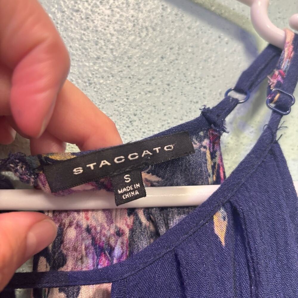 Staccato Women’s Pink and Blue Floral Patterned Halter Sundress Size S - Picture 3 of 7